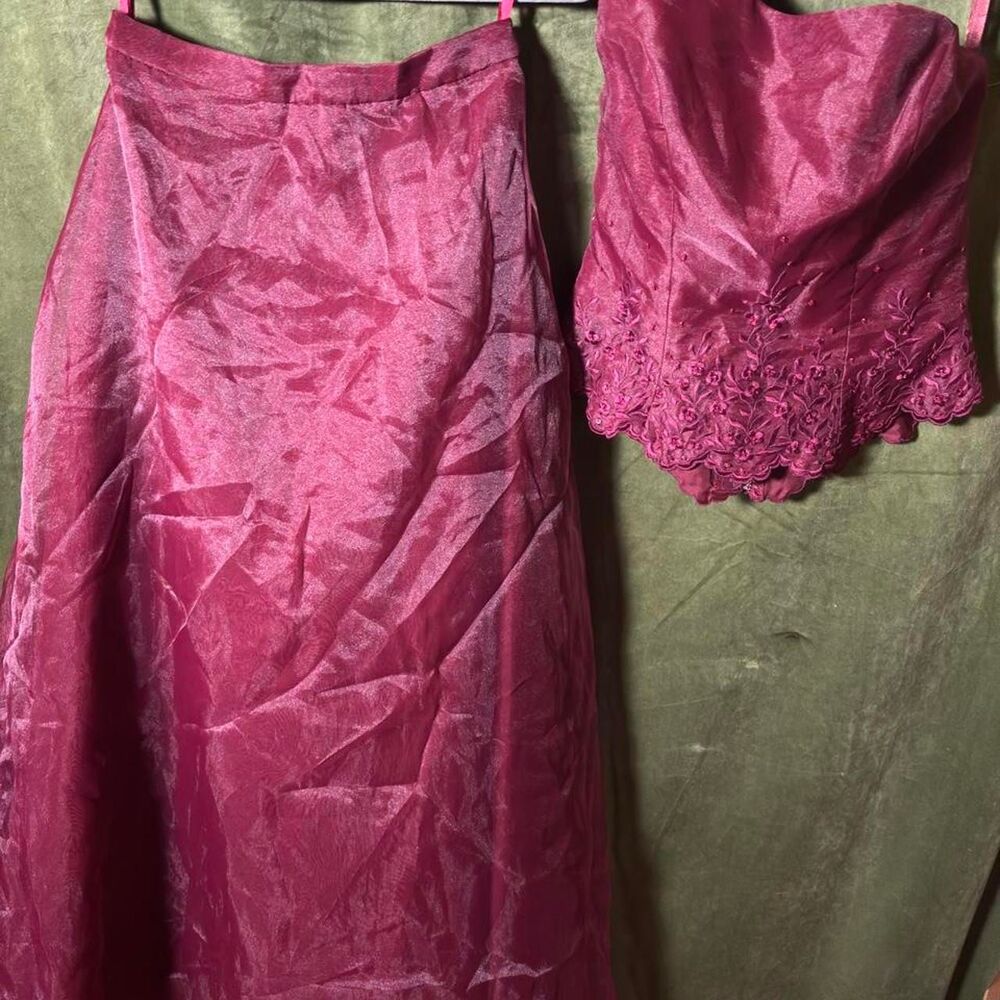 Women's Pink and Burgundy Dress